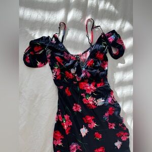 Floral slit maxi summer dress